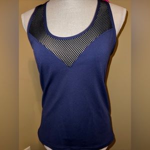 Pop Fit Women Navy Blue Active Tank L New With Tags
